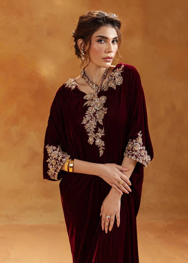 RIYA MAROON - Jeem - Kaftan Dress - raniazara