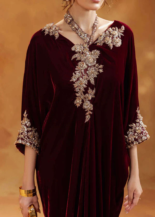 RIYA MAROON - Jeem - Kaftan Dress - raniazara