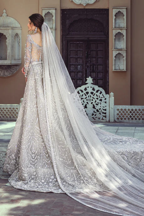 Reception Bridal Gown and Veil - Ayesha Shoaib Malik -Reception - raniazara