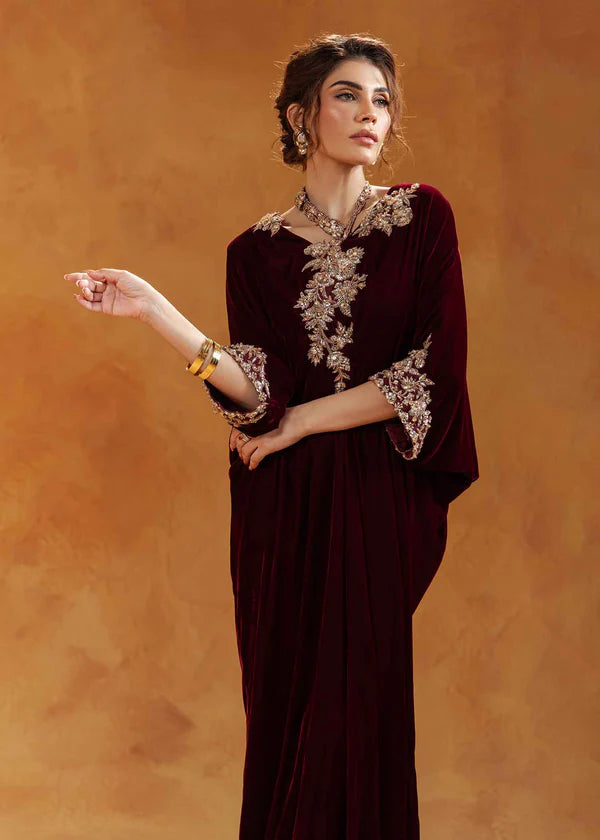 RIYA MAROON - Jeem - Kaftan Dress - raniazara