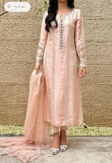 Blush with Dupatta - Mubashira Usman - Party Wear - Pret - raniazara