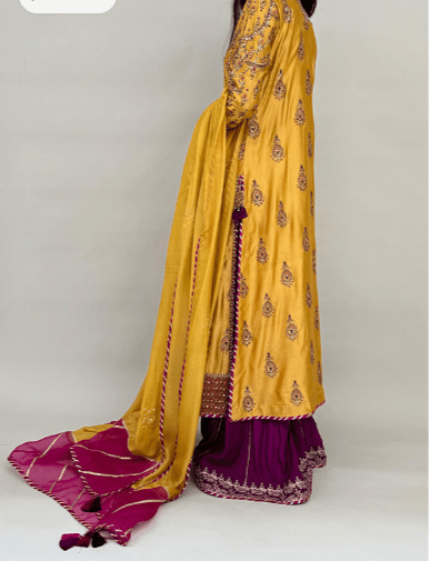 Sameen with Dhaka Pants and Dupatta - Mubashira Usman - Formal - raniazara