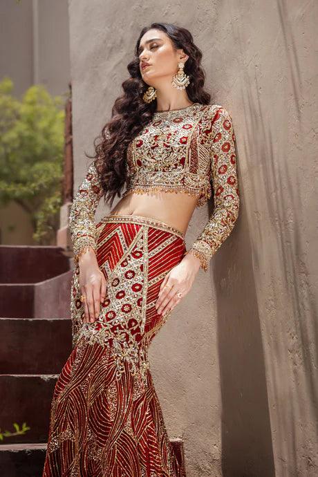 Mermaid Bridal lehanga with scalloped choli - Ayesha Shoaib Malik - Bridal - raniazara