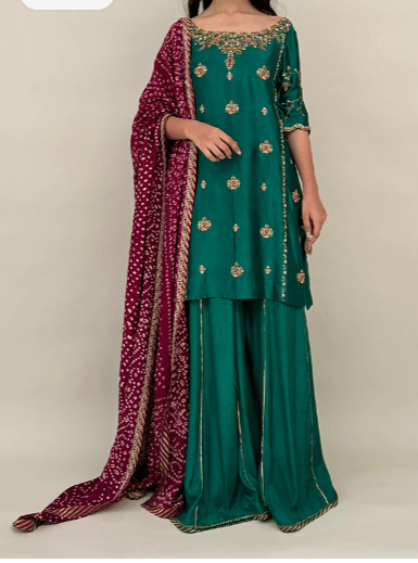 Alam with Dhaka Pants and Dupatta - Mubashira Usman - Formal - raniazara