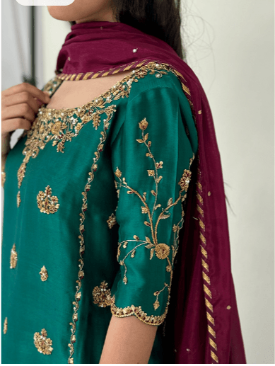 Alam with Dhaka Pants and Dupatta - Mubashira Usman - Formal - raniazara