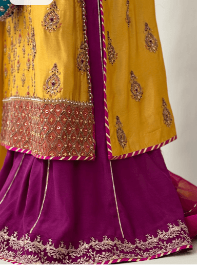 Sameen with Dhaka Pants and Dupatta - Mubashira Usman - Formal - raniazara