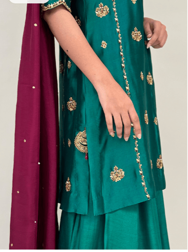 Alam with Dhaka Pants and Dupatta - Mubashira Usman - Formal - raniazara