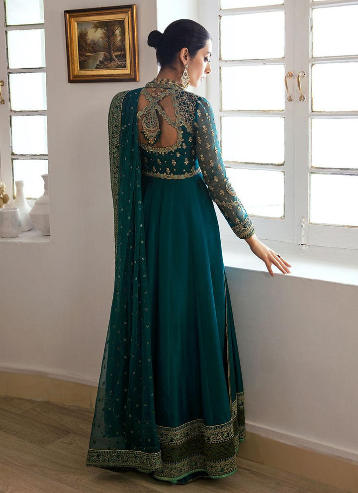 AFRA TEAL KALIDAAR AND DUPATTA - FARAH TALIB AZIZ - Pret - raniazara