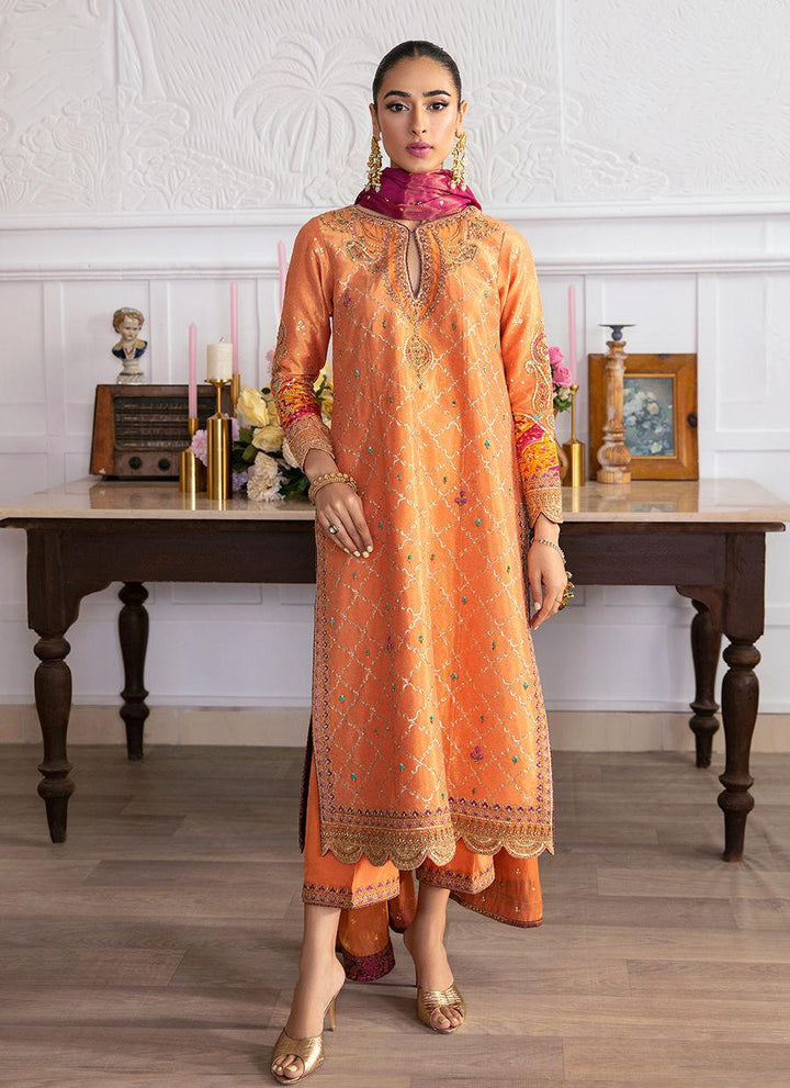 ALEEN APRICOT SHIRT AND DUPATTA raniazarastudio