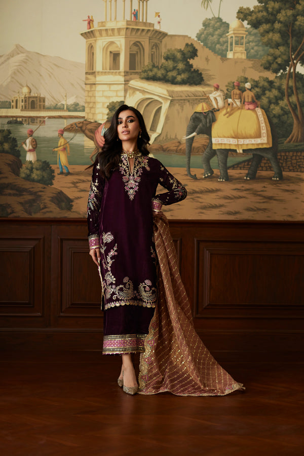 Ayesha - Mina Hasan - Velvet Suit - raniazara