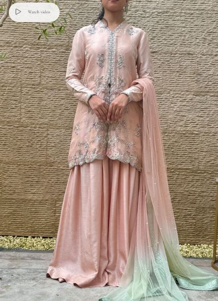 Jade with Flared Pants and Dupatta - Mubashira Usman - Party Wear - Pret - raniazara