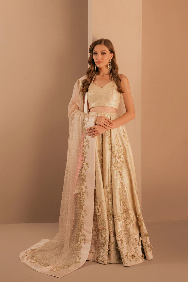 Ivory and Gold Lehnga Set - Lulusar