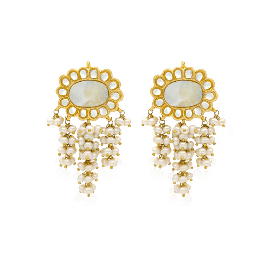 MOTHER OF PEARL FLOWER EARRINGS - Ali Javeri Jewelers - Earrings - raniazara