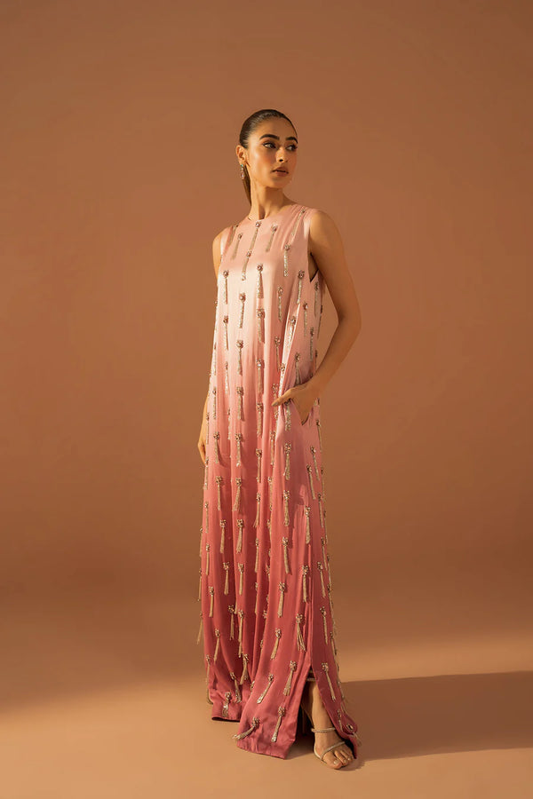 Ombre Pink Tassle Dress - Lulusar