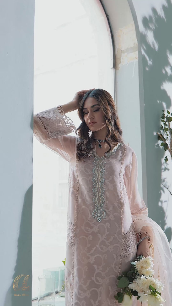 RUNA - SAND SHIRT AND DUPATTA - Annus Abrar - Luxury Pret - raniazara