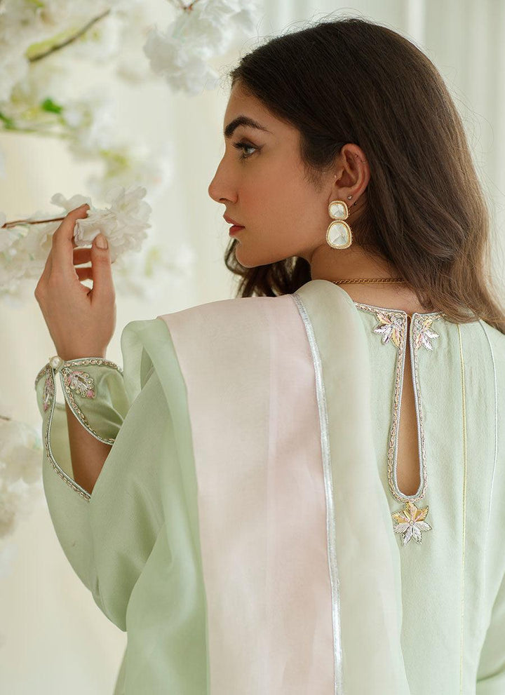 MINT FOIL SHIRT AND DUPATTA - raniazarastudio