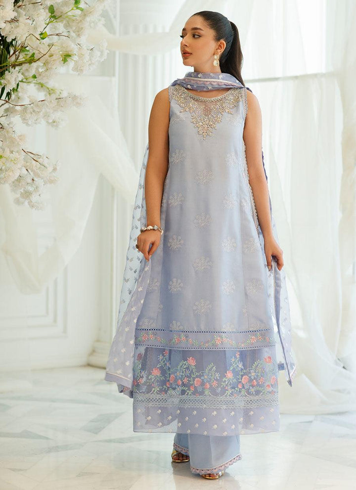 IZMIR PERIWINKLE SHIRT AND DUPATTA - raniazarastudio