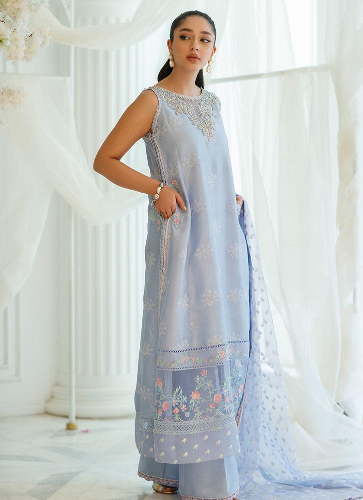 IZMIR PERIWINKLE SHIRT AND DUPATTA - raniazarastudio