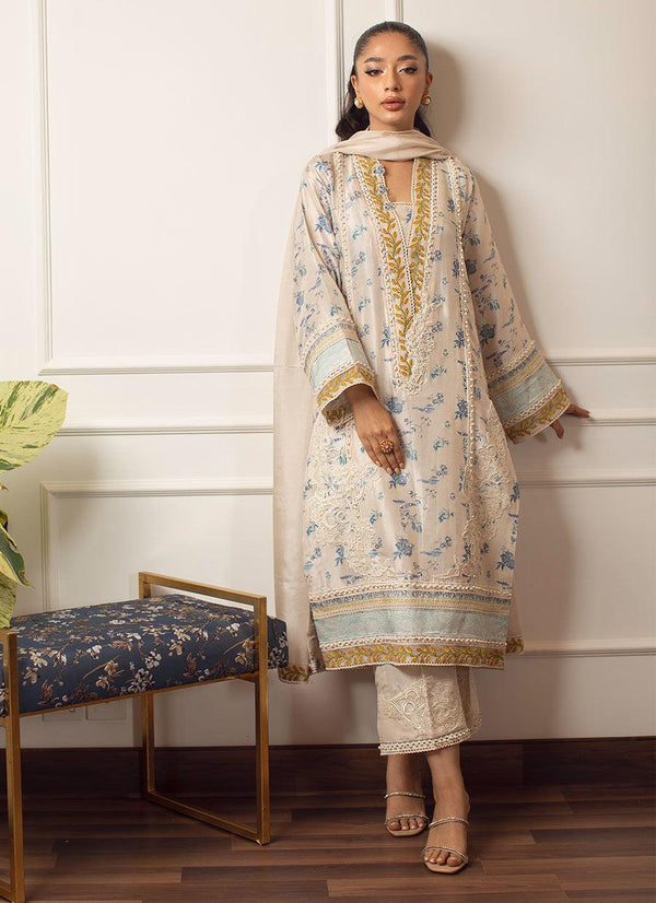 AMARI IVORY SILK SHIRT AND DUPATTA raniazarastudio