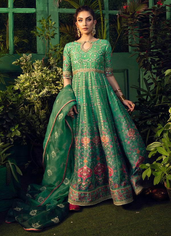 ZAAR EMERALD OMBRE KALIDAR WITH DUPATTA raniazarastudio