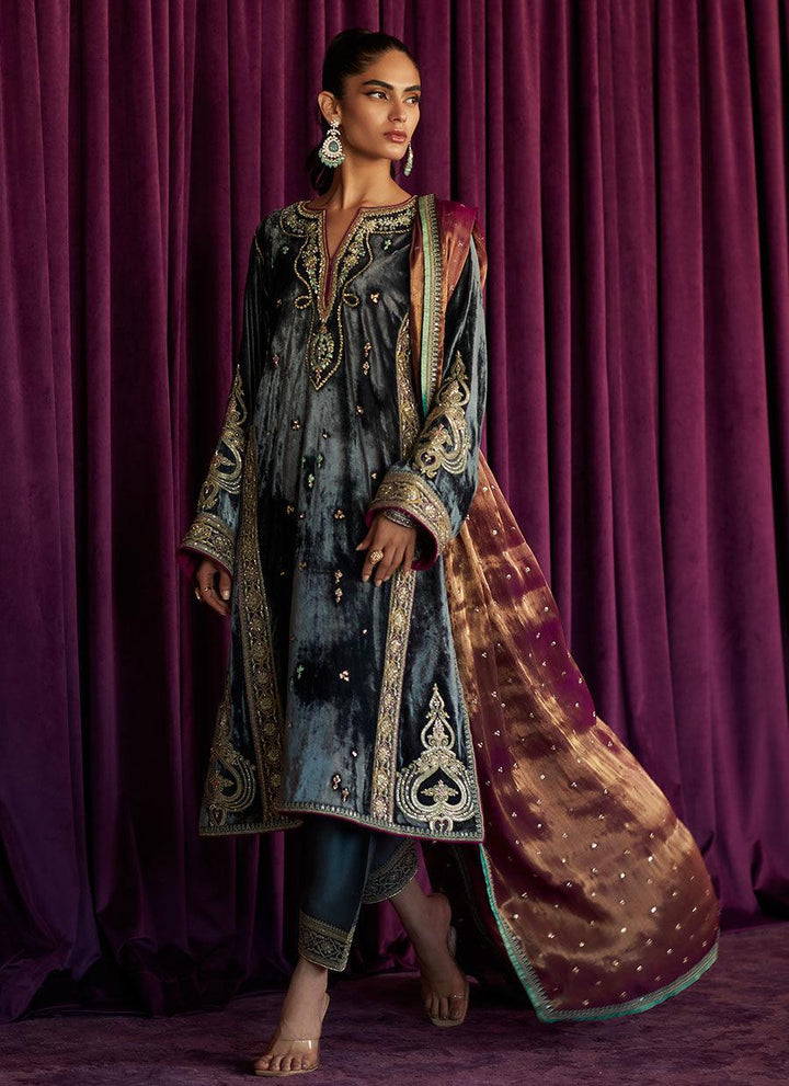 SALMA SILVER SHIRT AND DUPATTA raniazarastudio