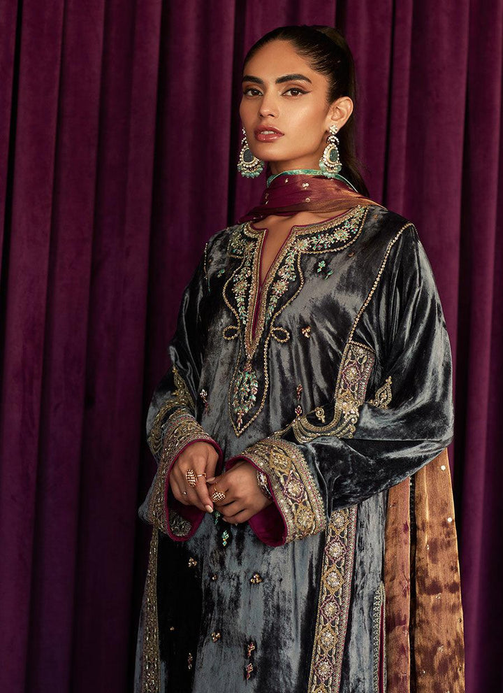 SALMA SILVER SHIRT AND DUPATTA raniazarastudio