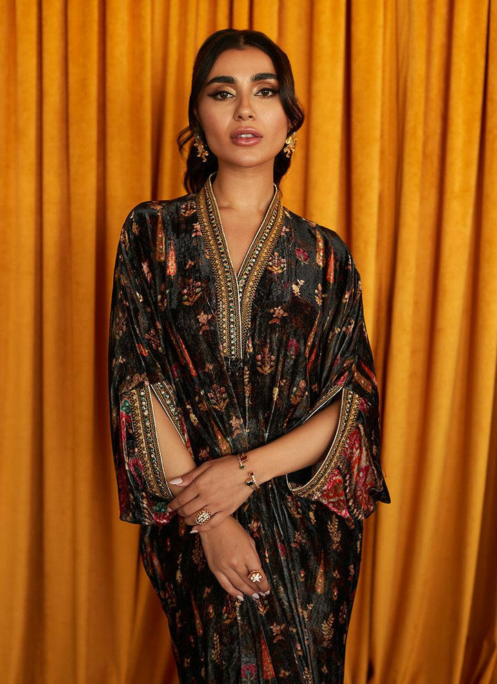 MARILYN PRINTED VELVET KAFTAN - FARAH TALIB AZIZ - formals - raniazara