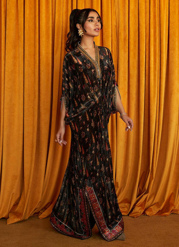 MARILYN PRINTED VELVET KAFTAN - FARAH TALIB AZIZ - formals - raniazara