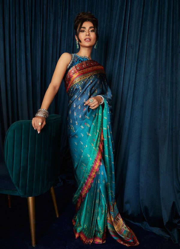 JULIA CHARMEUSE PRINTED SAREE