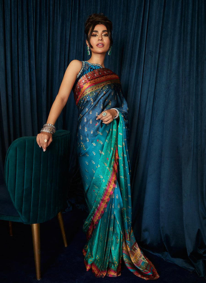 JULIA CHARMEUSE PRINTED SAREE