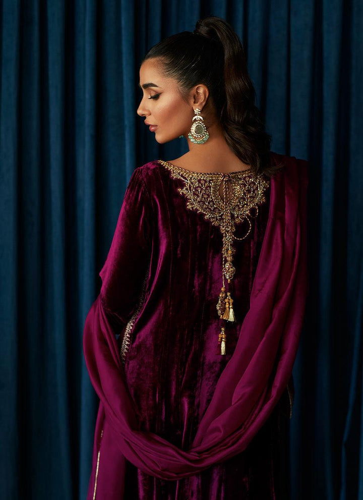 KAY AUBERGINE SHIRT AND DUPATTA raniazarastudio