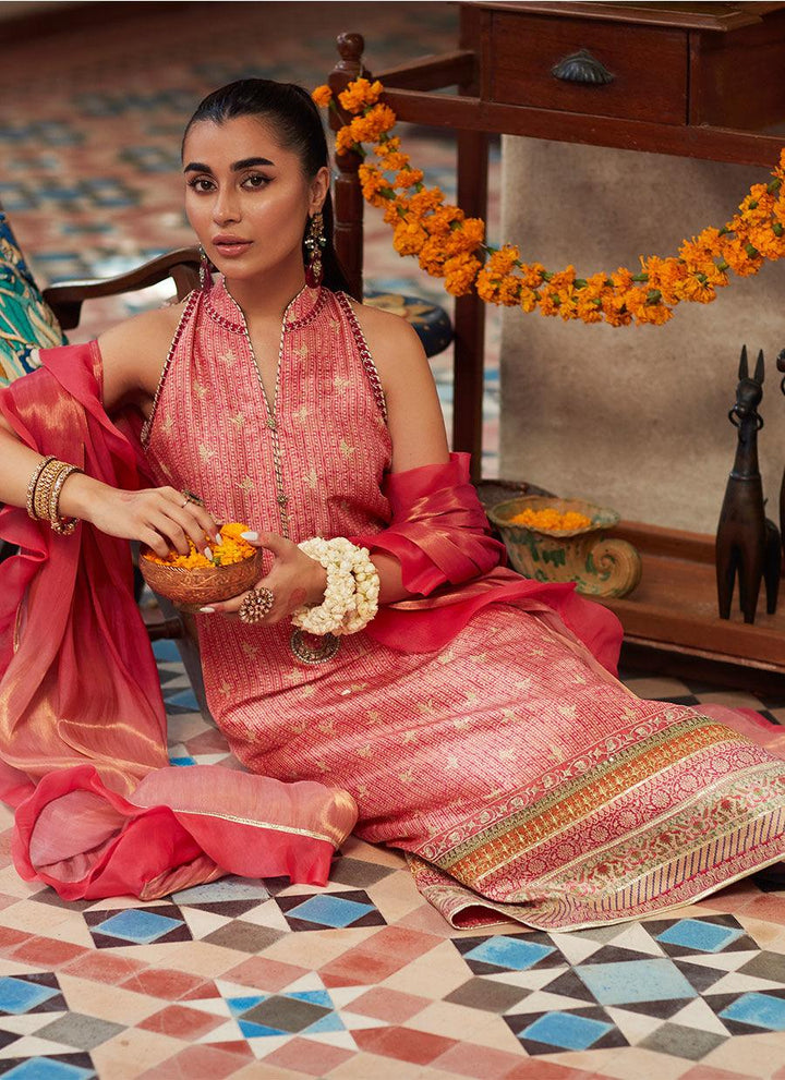 MARISSA TANGERINE SHIRT AND DUPATTA raniazarastudio