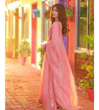 SOLID PINK RAWSILK PESHWAS - Haris Shakeel - Formal - raniazara