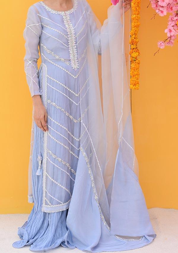 FERIHA WITH CRUSHED DHAKA PANTS AND DUPATTA raniazarastudio