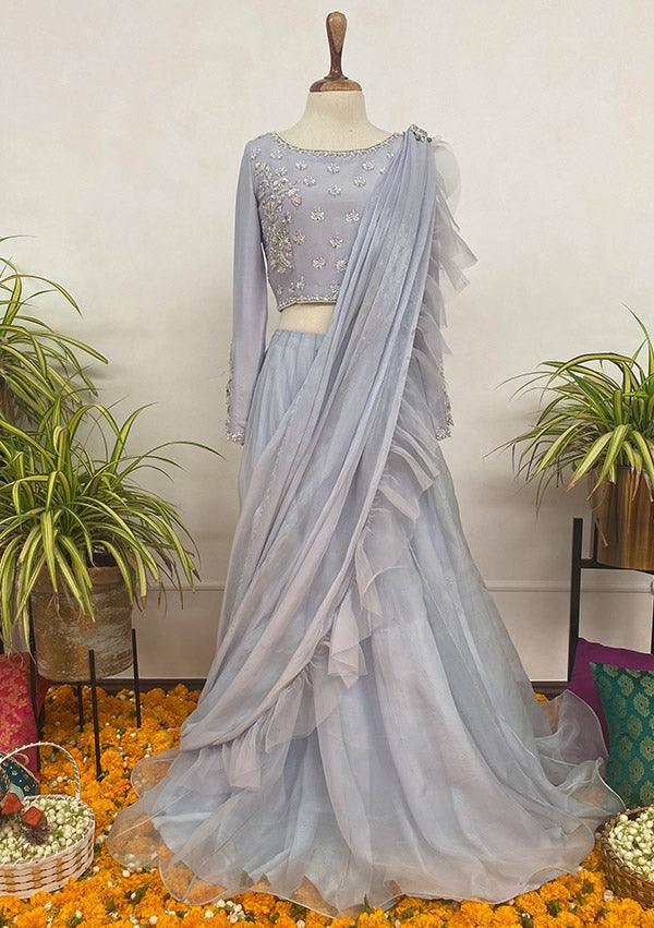 FREYA with Lehenga and Draped Dupatta raniazarastudio