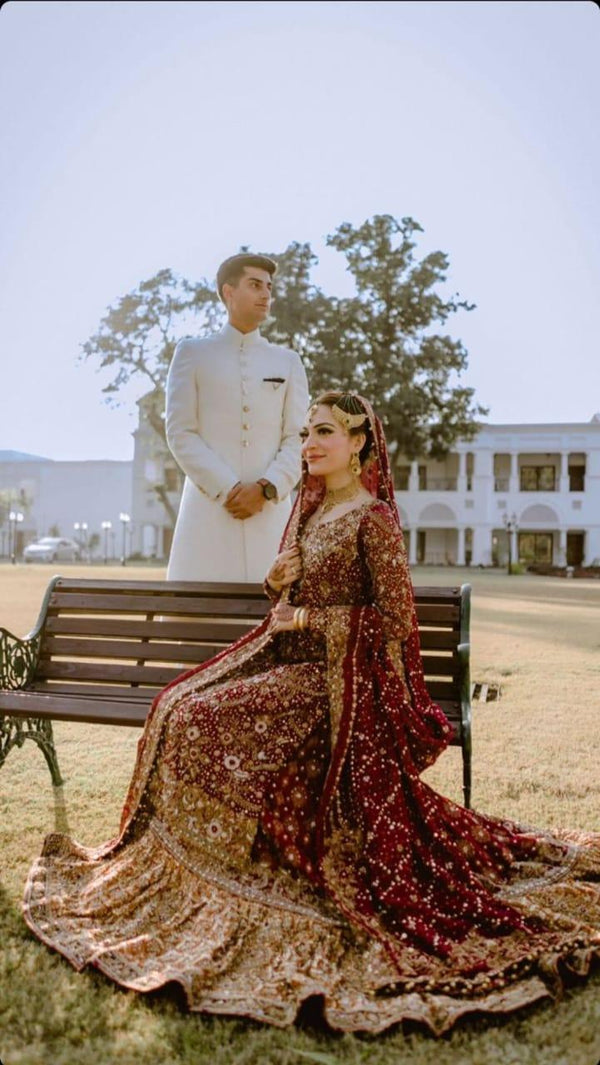 Deep Red Bridal - Shakeelz By Zeeshan And Danish - Bridal Lehenga - raniazara